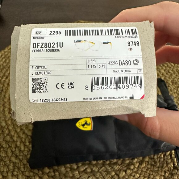 Unisex Ferrari Clear Lens Yellow/Black Detail Glasses FZ8021U - Picture 9 of 9